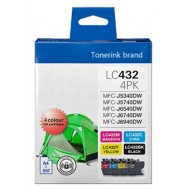 Brother LC432 BK+C+M+Y ink cartridge compatible