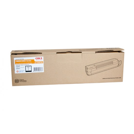 Oki C8600 Black Toner Cartridge - 6,000 pages